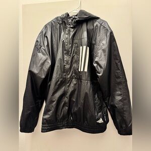 Adidas Men's Black Windbreaker Jacket